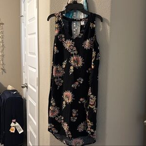 Old Navy Black Dress with Colorful Floral Design small